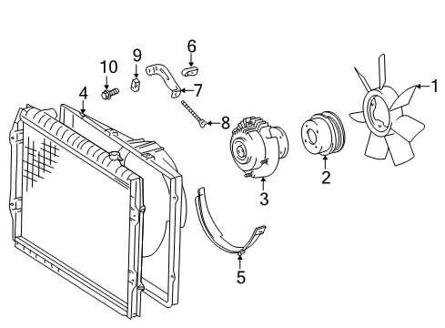 1999 Toyota Tacoma Shroud Sub-Assy, Fan Diagram for 16712-07010