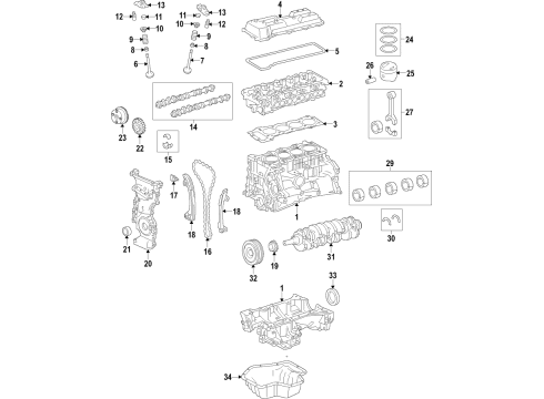 2017 Toyota Camry Piston Diagram for 13211-36100-A0