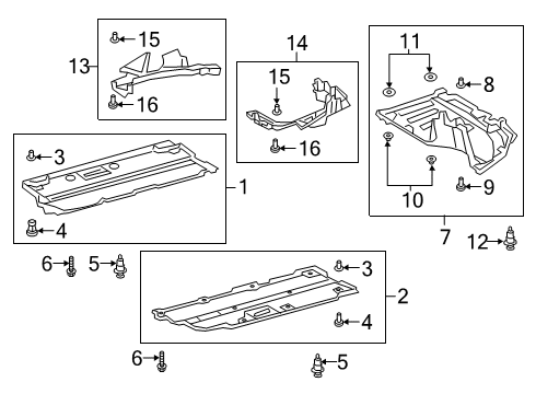 2022 Toyota Corolla Under Cover & Splash Shields Diagram