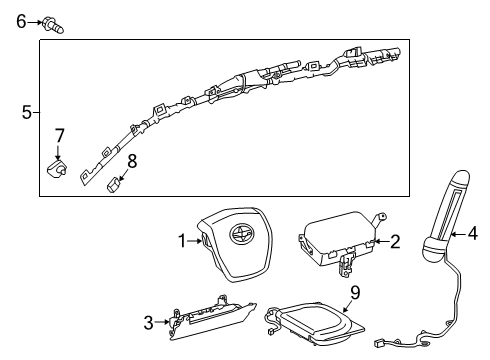 2019 Toyota Corolla Air Bag Components Diagram