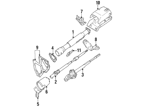 1989 Toyota 4Runner Steering Column & Wheel, Steering Gear & Linkage Diagram 2 - Thumbnail