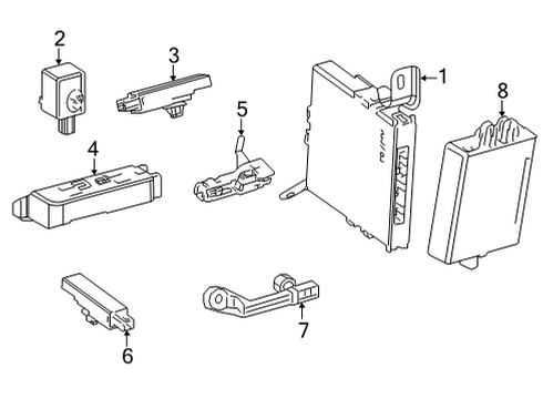 2023 Toyota Mirai Keyless Entry Components Diagram