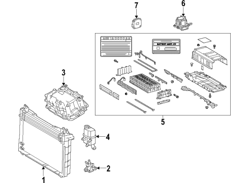 2022 Toyota Prius AWD-e Hybrid Powertrain & HVAC, Cooling System Diagram