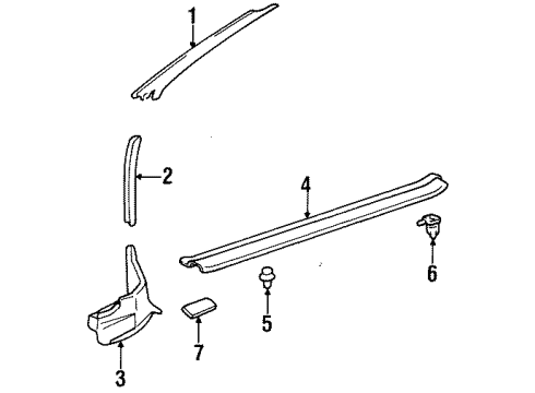 1999 Toyota Celica Interior Trim - Pillars, Rocker & Floor Diagram