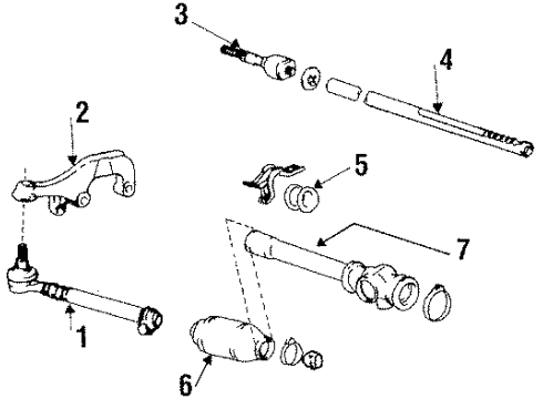 1989 Toyota Van Tie Rod End Sub-Assembly, Left Diagram for 45046-29195