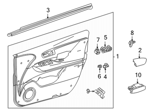 2020 Toyota Mirai Panel Assembly, Front Door Diagram for 67610-62030-C8