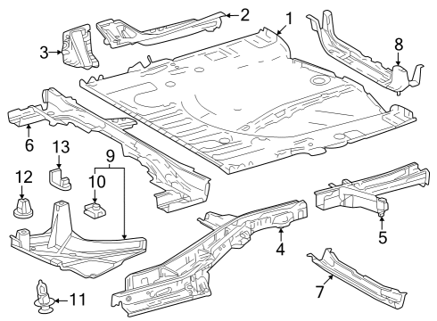 2024 Toyota Grand Highlander Side Cover, Passenger Side Diagram for 57627-0E010