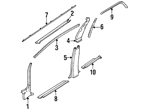 1988 Toyota Corolla Passenger Compartment Trim Diagram