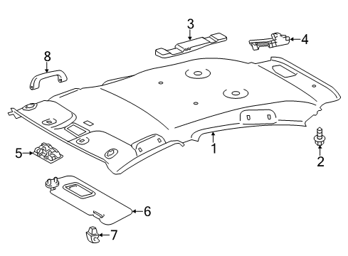 2018 Toyota Prius C Interior Trim - Roof Diagram 2 - Thumbnail