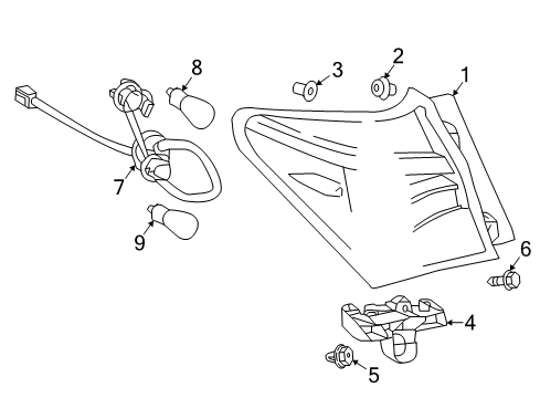 2017 Toyota Corolla iM Cord, Rear Combination Diagram for 81555-12C50