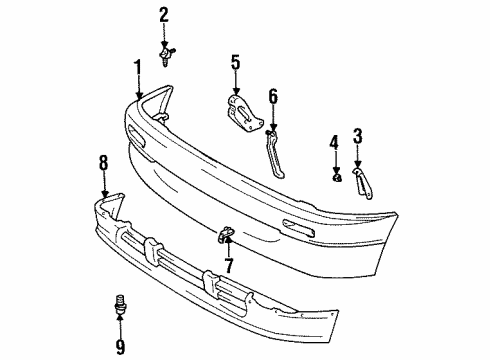 1997 Toyota T100 Front Bumper Diagram