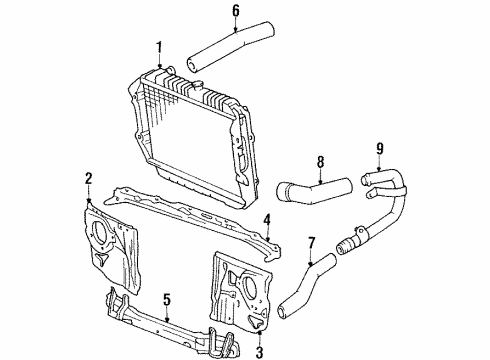 1985 Toyota 4Runner Radiator & Components Diagram