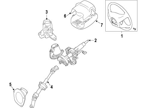 2014 Toyota Sienna Cover, Steering Column Diagram for 45287-08041-C0