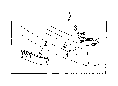 1986 Toyota Van Lens, Front Turn Signal Lamp, RH Diagram for 81511-28010