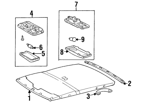 1994 Toyota Corolla Interior Trim - Roof Diagram 1 - Thumbnail