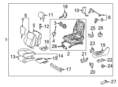 2010 Toyota Highlander Front Seat Back Cover, Left(For Separate Type) Diagram for 71074-0E140-E0