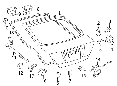 2014 Scion tC Back Door Stay Assembly Right Diagram for 68950-0W611