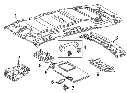 2022 Toyota Sienna Interior Trim - Roof Diagram 2 - Thumbnail