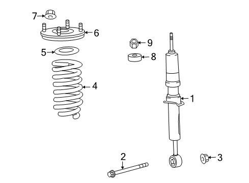 2008 Toyota Land Cruiser Struts & Components - Front Diagram