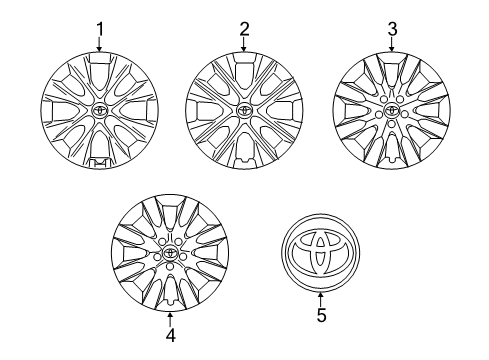 2017 Toyota Corolla Wheel Covers & Trim Diagram