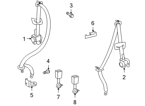 2014 Toyota 4Runner Seat Belt Diagram 4 - Thumbnail