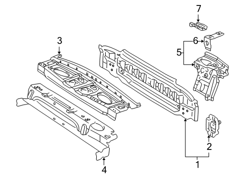 1999 Toyota Camry Reinforcement, Package Tray Bracket, LH Diagram for 64305-33900