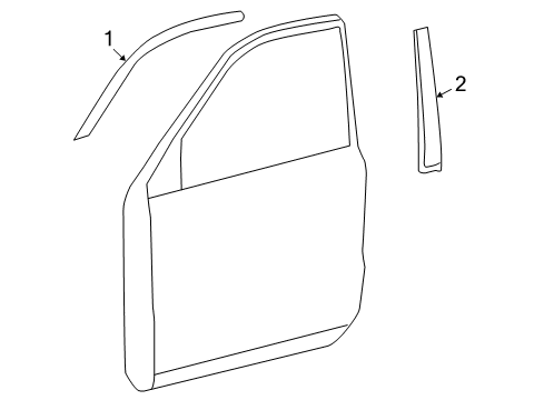 2008 Toyota Land Cruiser Exterior Trim - Front Door Diagram