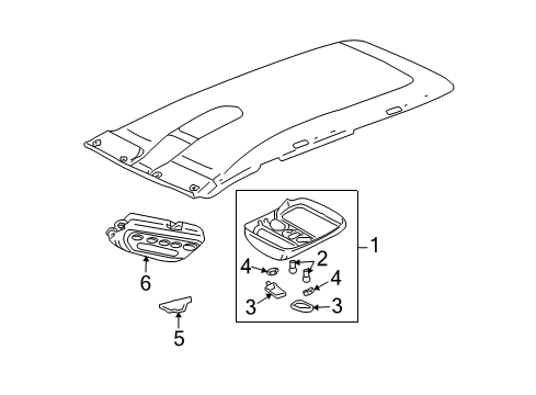 2006 Toyota Tundra Box Assy, Roof Console Diagram for 63650-0C071-B0