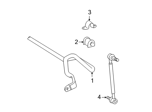 2008 Toyota Matrix Stabilizer Bar & Components - Front Diagram