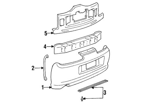 1995 Toyota Supra Retainer, Rear Bumper End, LH Diagram for 52588-14030