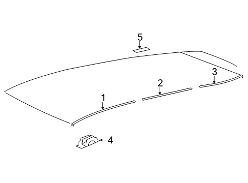 2019 Toyota Highlander Exterior Trim - Roof Diagram 1 - Thumbnail