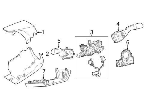 2023 Toyota bZ4X Shroud, Switches & Levers Diagram