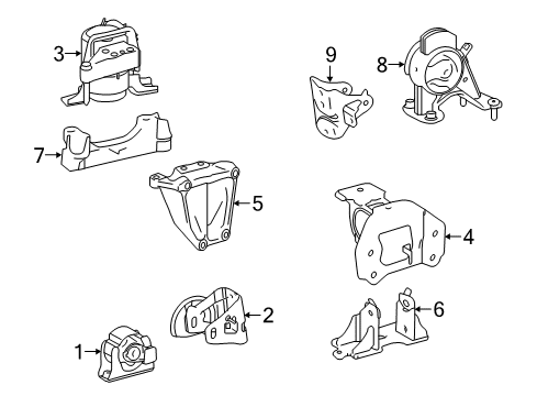 2017 Toyota RAV4 Engine & Trans Mounting Diagram 1 - Thumbnail