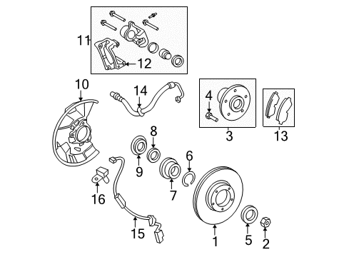 2007 Toyota Tacoma Front Disc Diagram for 43512-04041