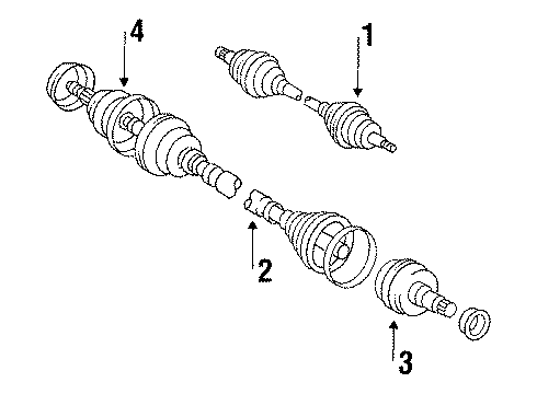 1984 Toyota Corolla Axle Shaft - Front Diagram