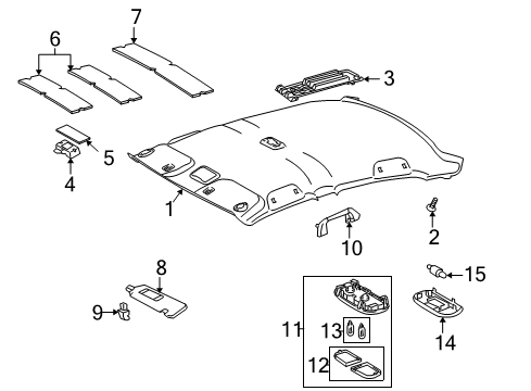 2013 Toyota Corolla Interior Trim - Roof Diagram 1 - Thumbnail