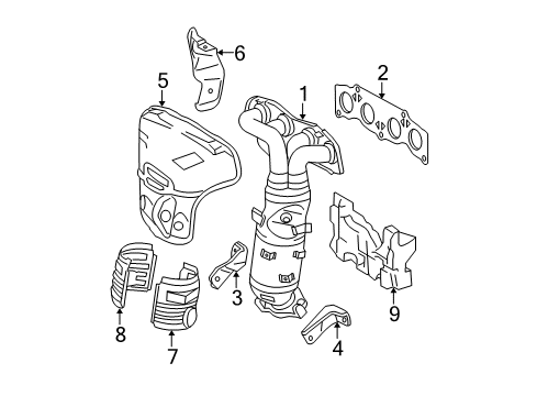 2006 Scion tC INSULATOR, Manifold Converter Diagram for 25587-0H010