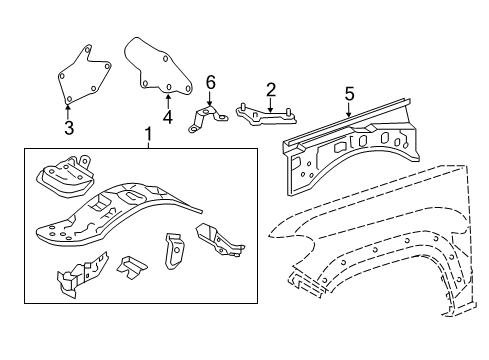 2023 Toyota Tacoma Inner Components  Diagram