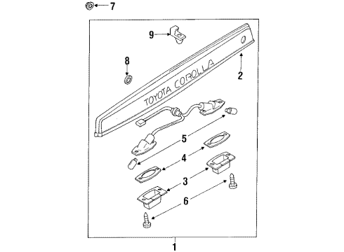 1988 Toyota Corolla Lens Diagram for 81271-02010-E3