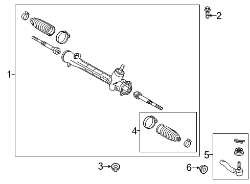 2017 Toyota Prius V Steering Gear Assembly Diagram for 45510-47100