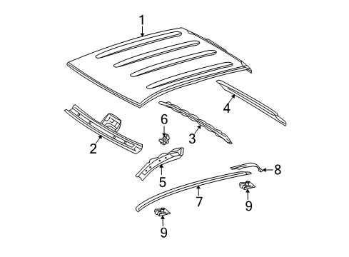 2010 Toyota Tundra Rear Header, Upper Diagram for 63105-0C070