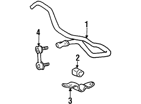 1995 Toyota Corolla Stabilizer Bar & Components - Front Diagram