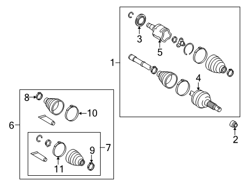 2010 Toyota Venza Drive Axles - Rear Diagram