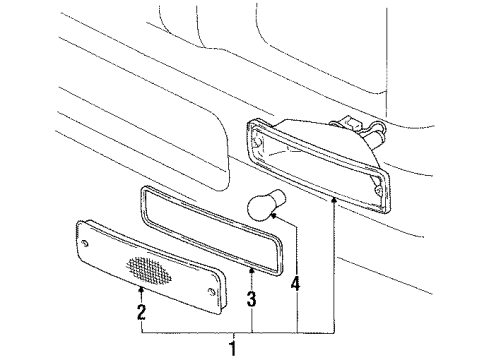 1993 Toyota Pickup Lens, Front Turn Signal Lamp, LH Diagram for 81521-35090