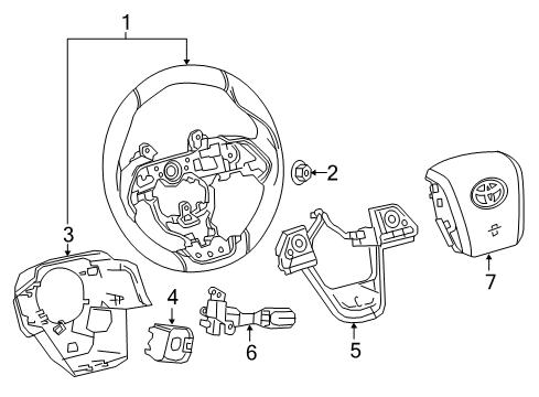 2022 Toyota Prius AWD-e Steering Column & Wheel, Steering Gear & Linkage Diagram 5 - Thumbnail