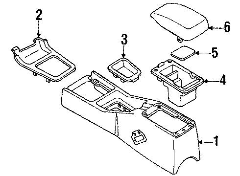 1991 Toyota Cressida Door Sub-Assy, Console Compartment Diagram for 58905-22190-03