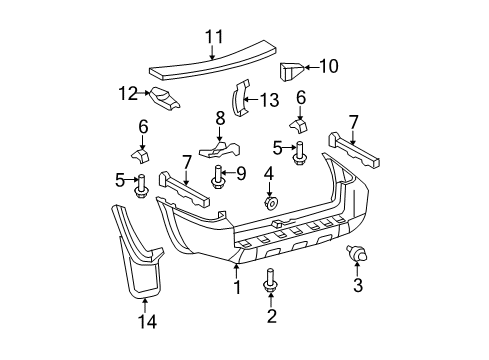 2006 Toyota 4Runner Rear Bumper Diagram