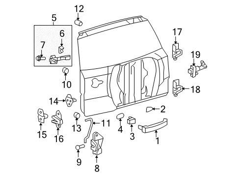 2009 Toyota RAV4 Handle Assembly, Front Door Outside, Left Diagram for 69210-02110-E2