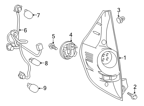 2015 Toyota Prius C Bulbs Diagram 4 - Thumbnail