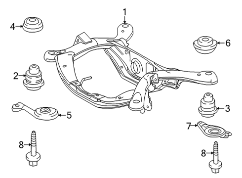 2022 Toyota Sienna Suspension Mounting - Rear Diagram 1 - Thumbnail